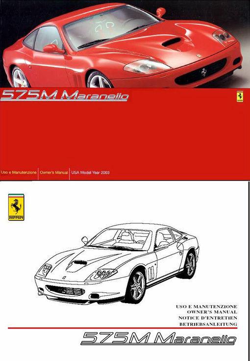 Ferrari 575 maranello owners manual's 575m tech info