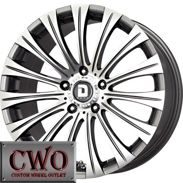 17 gunmetal drag dr-43 wheels rims 5x114.3 5 lug altima maxima eclipse camry g35