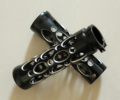 1 inch 25mm black hollow-out billet aluminum handlebar hand grips handle bars