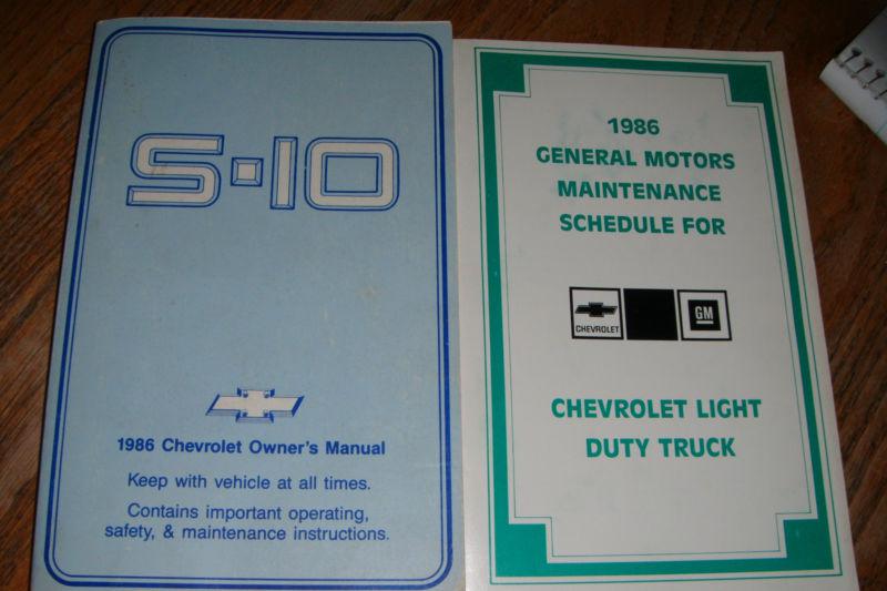 1986 s10 owner's manual 