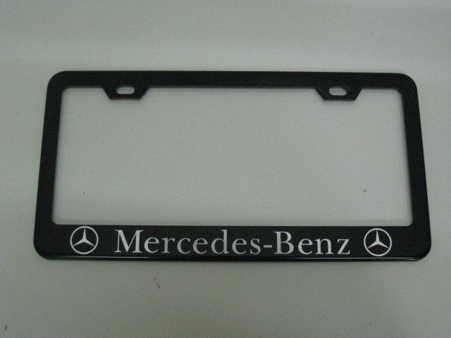 *mercedes-benz* black metal license plate frame