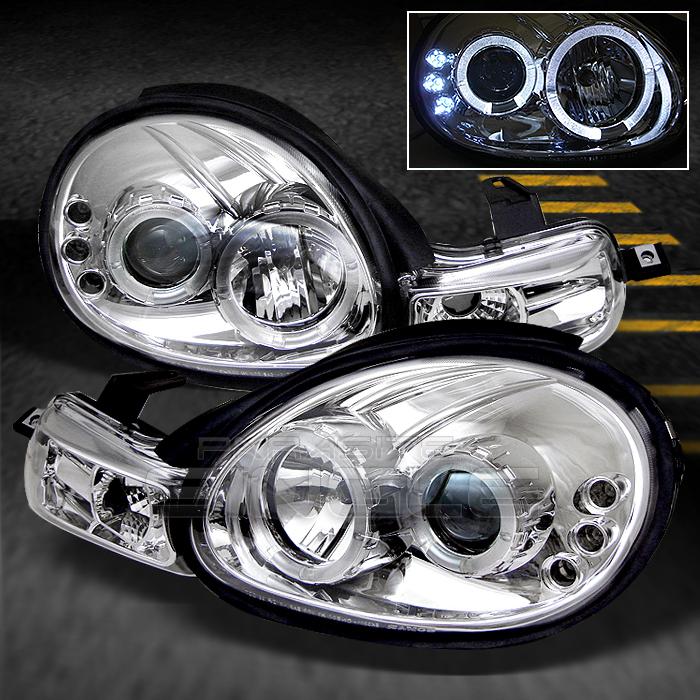 00-02 dodge neon halo projector led headlights w/parking signal lamps lights