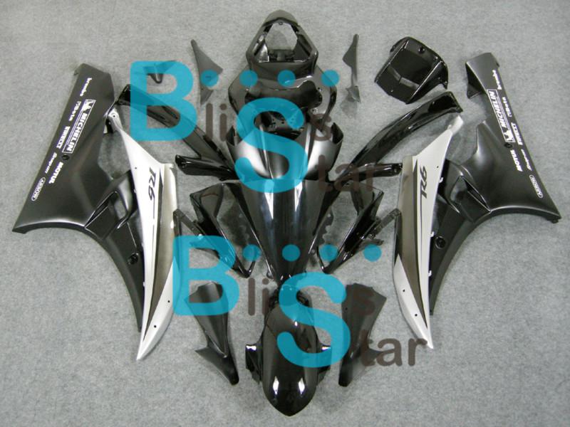 Abs fairing black grey bodywork plastic set fit for yzf-r6 2006-2007 e31 w7