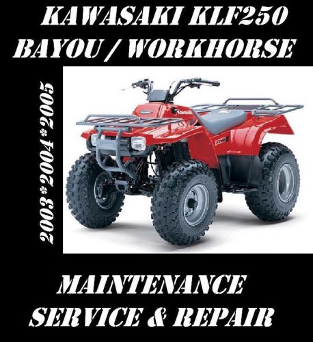 Kawasaki klf250 atv klf 250 service maintenance repair tune-up rebuild manual