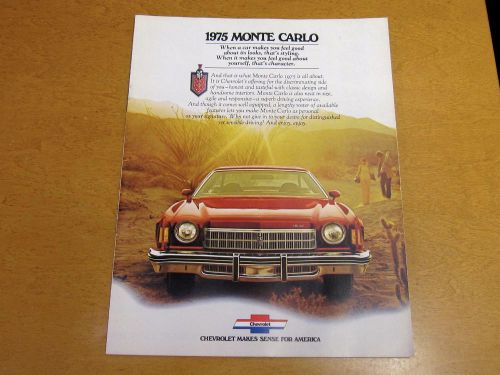 Vintage 1975 chevrolet monte carlo factory color dealer brochure