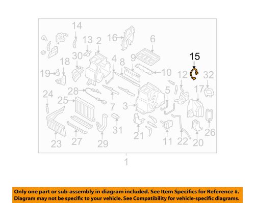 Subaru oem 2005 outback 3.0l-h6 evaporator heater-heater harness 72352ag02a