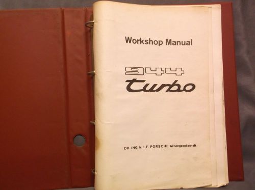 Vintage porsche 944 turbo workshop manual, 1985