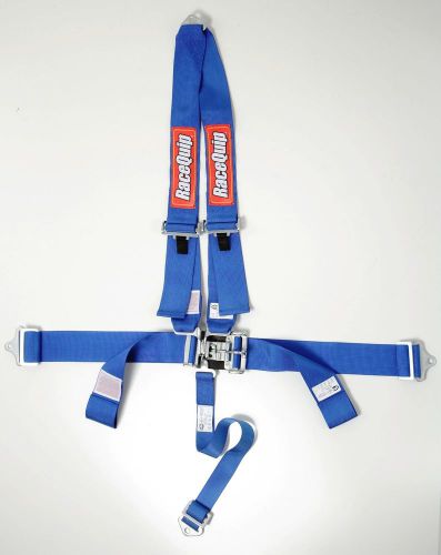 Racequip new, dated 8/15, blue v-style sfi 16.1 latch racing harness seat belts