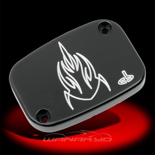 Lefty handlebar master cylinder cover, black, 08-up touring & 06-10 v-rod harley