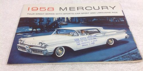 Original 1958 mercury dealer advertising sales brochure no reserve