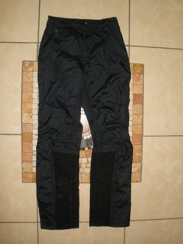 Womens harley davidson biker riding rain nylon mesh lined overall pants sz 6