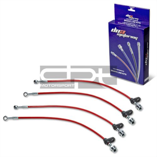 Cu2/dc5 replacement front/rear stainless hose red pvc coated brake lines kit