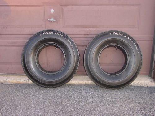 Vintage original casler 14&#034; cheater slicks pr (2) hot rod rat rod musclecar tire