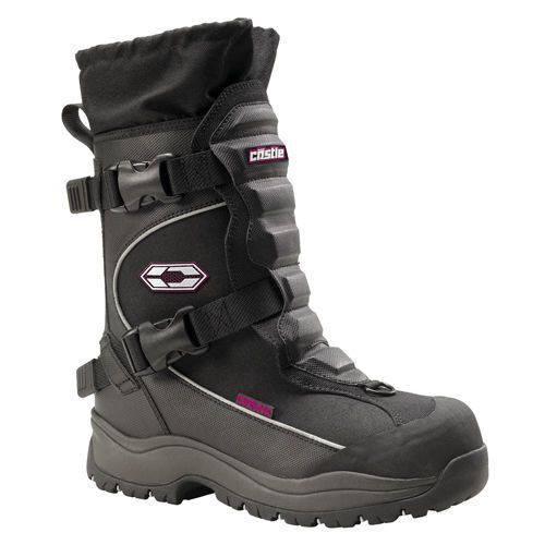 Castle x racewear barrier womens snowmobile boots black