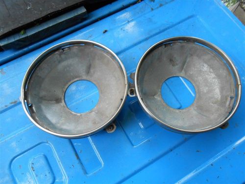 1972-1986 jeep amc cj5 cj6 cj7 cj8 headlight buckets w/retaining rings good used