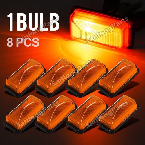 8) 2.5&#034;amber side marker light running universal w 2 prongs single halogen bulb