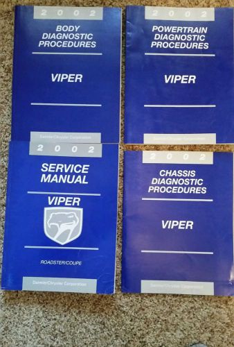 (4) 2002 dodge viper original chrysler corporation service manuals