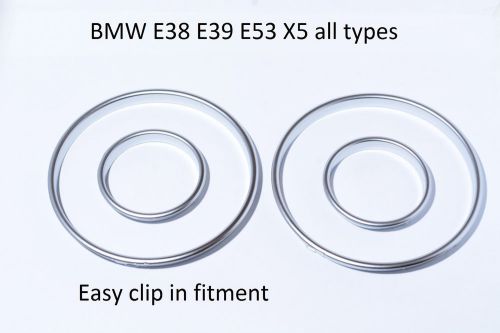 New bmw e38 e39 e53 x5 gauge rings instrument cluster matt silver tachoringe m5