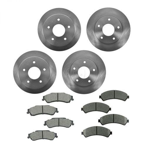 Semi metallic brake pads & 4 disc rotor kit for blazer jimmy envoy bravada