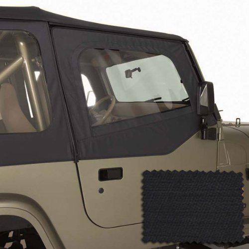 Rugged ridge diamond black front upper soft door kit for jeep wrangler yj - pair