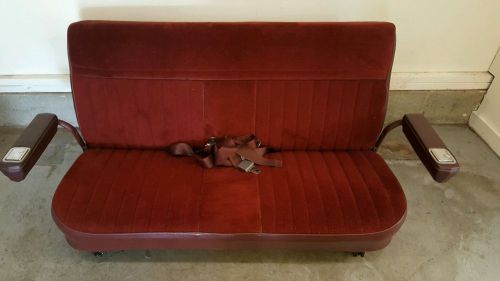 1990 chevy truck rear bench seat  suburban silverado  burgundy 3rd row