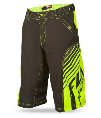 Fly racing super-d mens mtb offroad shorts black/hi-vis yellow