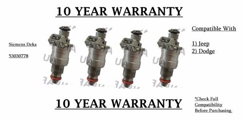 Set of 4 genuine siemens deka fuel injector dodge jeep 5.2l 5.9l 4.0l 53030778