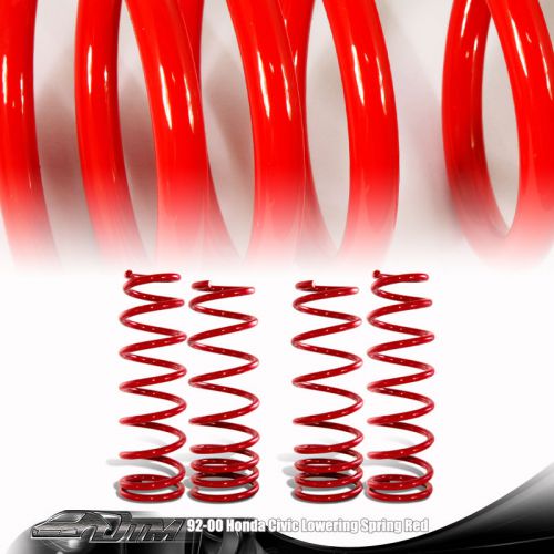 Red front rear 1.6&#034; drop lowering spring sport suspension kit for civic integra