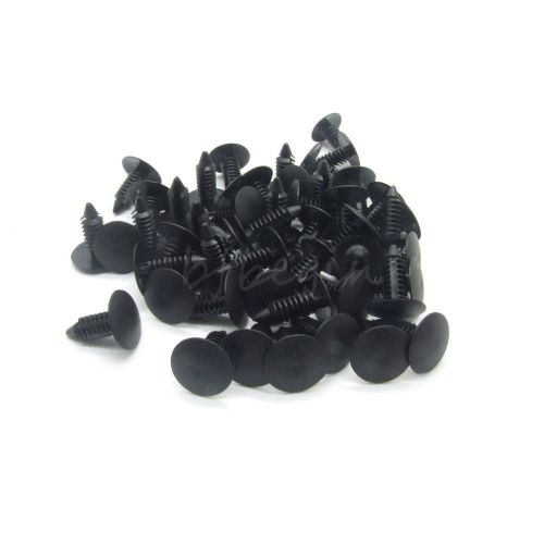 Black plastic 50pcs 8mm rivets fasteners dia hole for car auto bumper fender