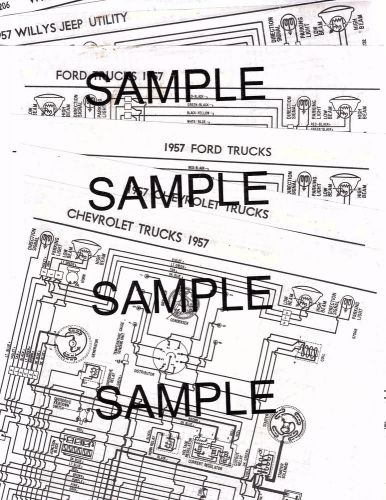 1957 willys jeep utility 4 &amp; 6 cylinder 57 wiring guide diagram chart ndsbk