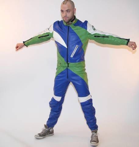 Rare~brand new vintage motorcycle bike suit akoury leathers pants jacket! s-m