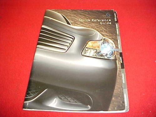 2009 original infiniti g sedan quick reference guide manual book 09 oem factory