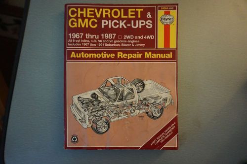 Haynes repair manual 24064 (420) : chevy &amp; gmc pick-ups 1967 thru 1987