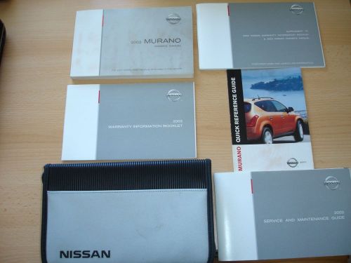 2003 nissan murano owners manual with case &amp; various supplements