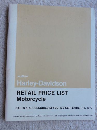 1979 harley davidson retail price list parts &amp; accessories