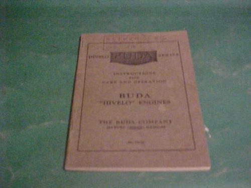 Buda hivelo engines 1936 care and operation manual instructions illustrated