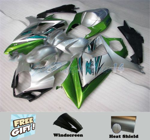 Fit for 2007-2008 suzuki gsxr 1000 injection silvery green black fairing kit i18