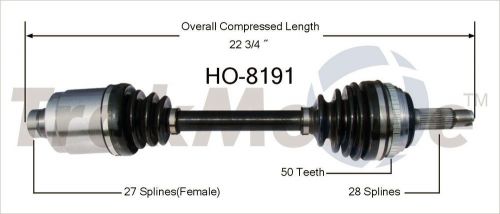 Cv axle shaft-new front right surtrack ho-8191 fits 02-06 acura rsx