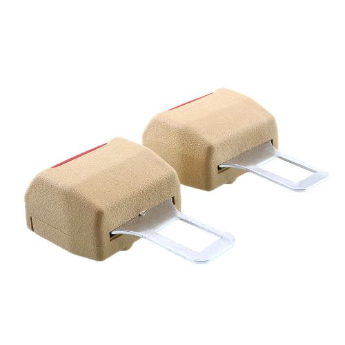 2x car safety seat belt clip safty buckle canceller extender beige universal