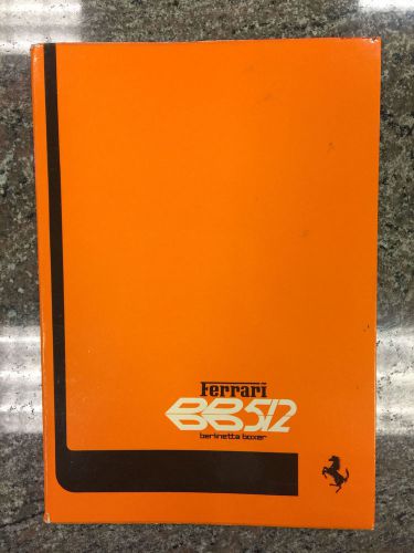 Ferrari bb512 instruction book