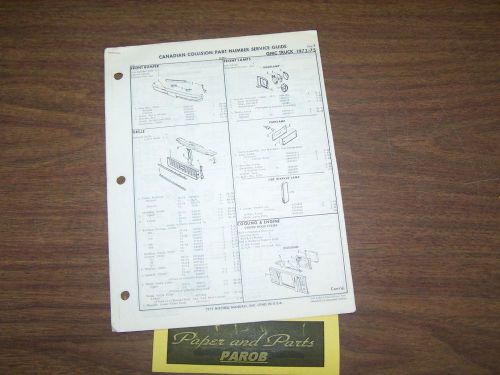 Canadian 1973 1974 1975 gmc pickup truck and suburban oem part number list