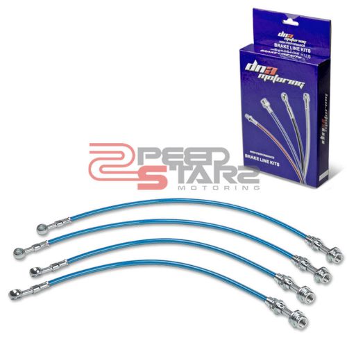 For sentra b15 s/ser blue pvc stainless hose brake lines/cable front+rear disc