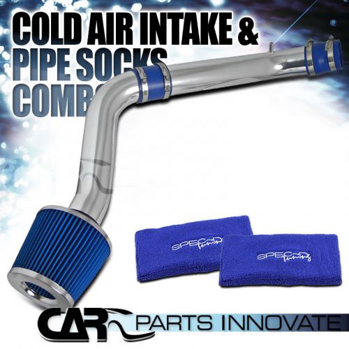 For 92-95 civic 93-97 del sol cold air intake induction system+blue pipe sock