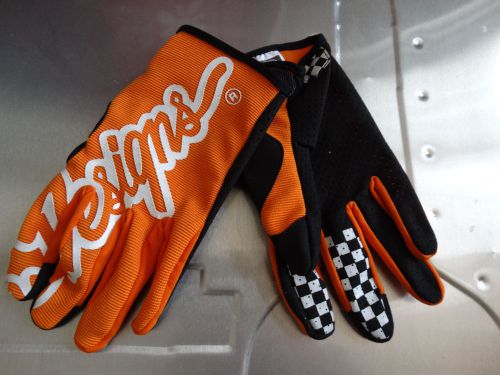 Troy lee designs pro mx motocross racing riding sports gloves size l orange