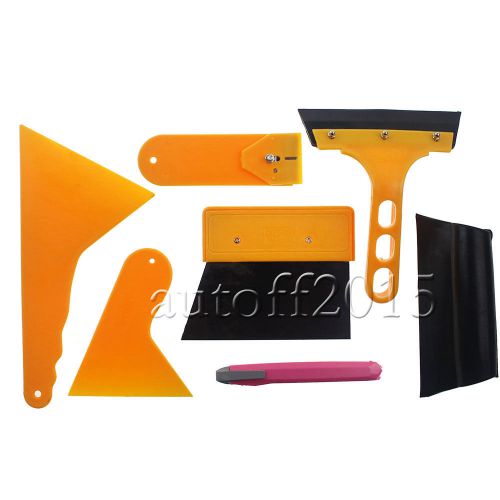 7pcs car window scraper wrapping tint vinyl film squeegee cleaning tool kit