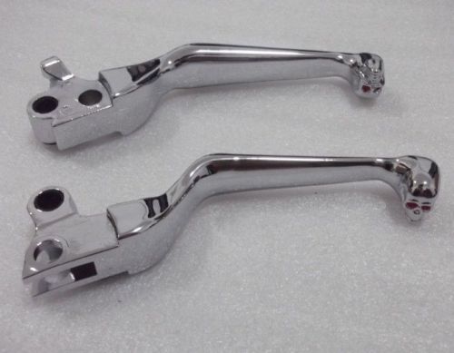 Chrome clutch brake skull levers for harley davidson xl sportster 883 and 1200