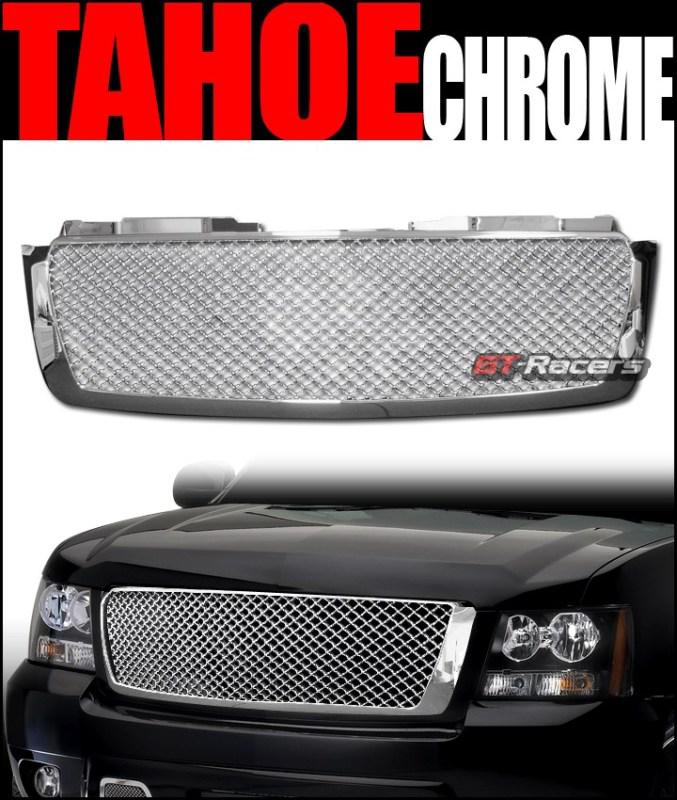 Chrome mesh front hood bumper grill grille 2007-2012 tahoe/suburban/avalanche