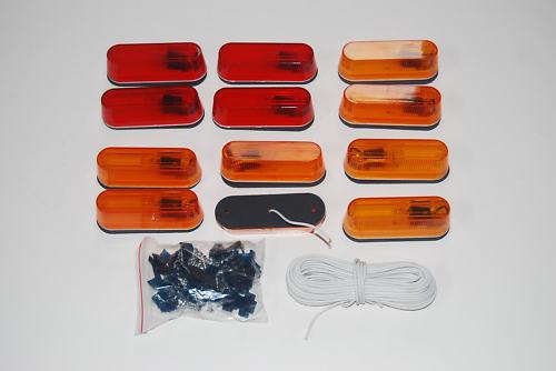 12 marker lights orange red trailer clearance side rv motorhome camper enclosed