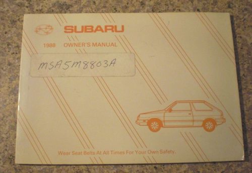 Used 1988 subaru owners manual