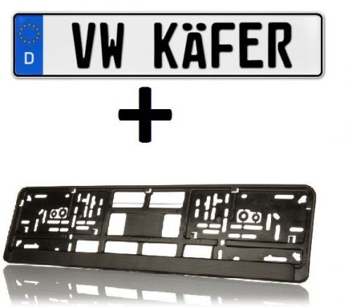 German euro germany european license plate frame tag volkswagen vw bug beetle